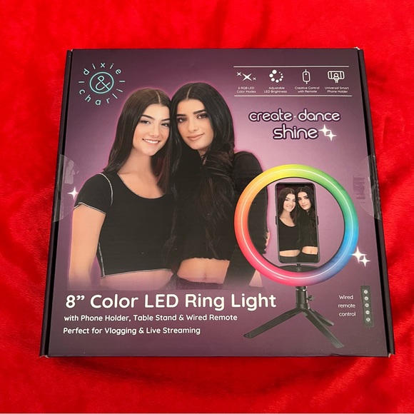 NEW Dixie & Charli Color Pro Series LED 8” Ring Light - Picture 4 of 7